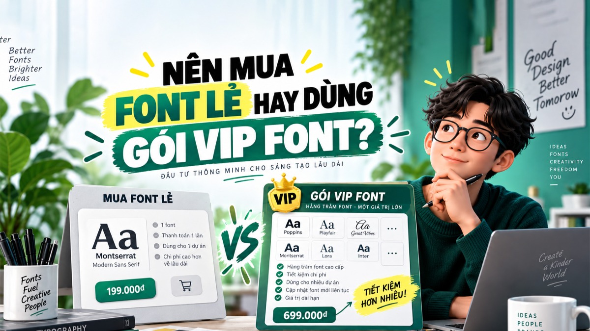 Nên mua font lẻ hay dùng gói VIP font? So sánh chi phí cho designer