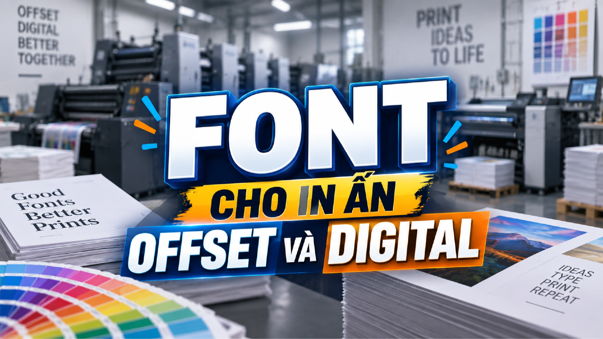 Font cho in ấn offset và digital: cách tránh lỗi dấu, mất nét, sai độ dày