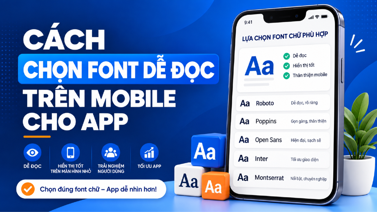 Cách chọn font dễ đọc trên mobile cho app, landing page và banner dọc