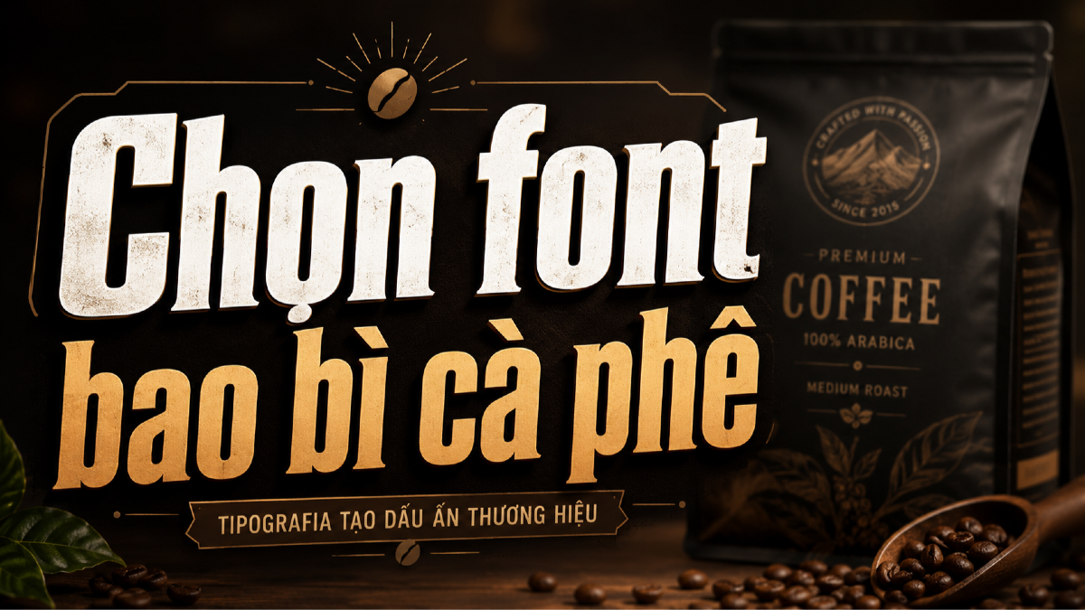 Font chữ cho bao bì cà phê, rang xay thủ công và nhãn hạt specialty