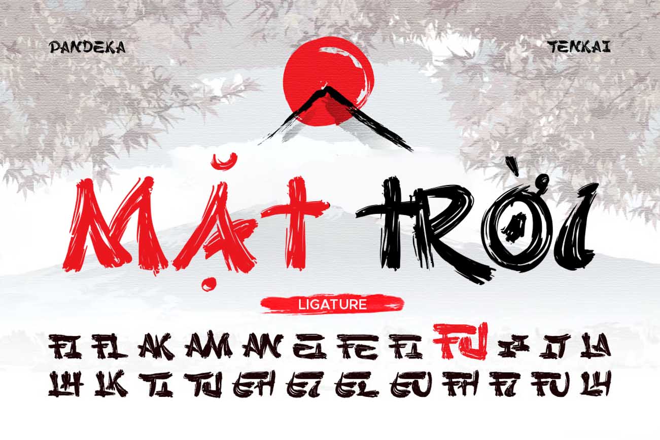 TH Tenkai – Font Chữ Nhật Bản & Brush Nét Cọ Xưa
