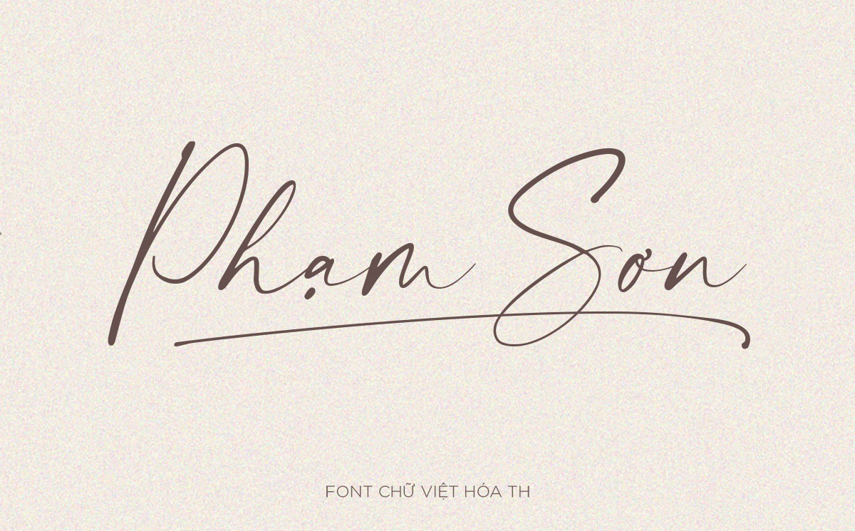 Font chữ ký viết tay tự nhiên nét mảnh Việt hóa TH modernline