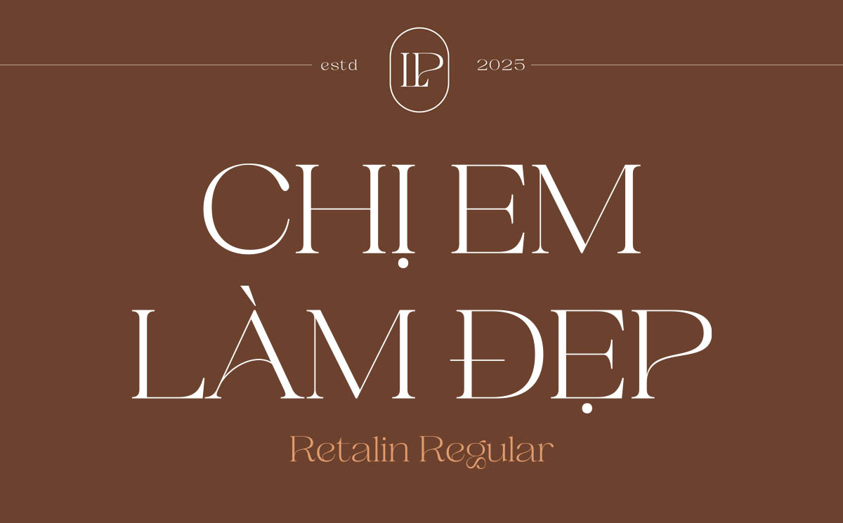 Ph&ocirc;ng chữ cho lĩnh vực l&agrave;m đẹp, spa TH Retalin Regular Việt h&oacute;a