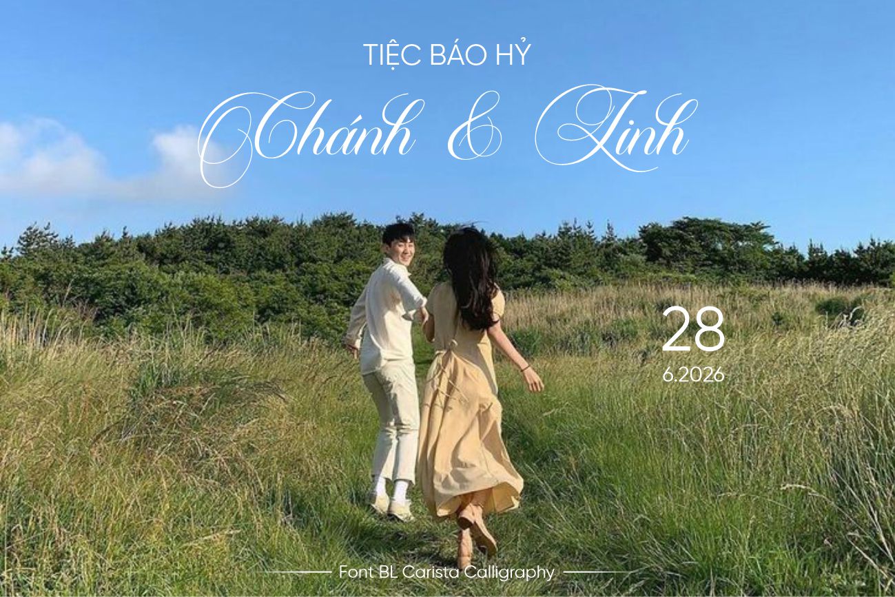 Phông chữ nghệ thuật sang trọng cho thiệp cưới - BL Carista Calligraphy