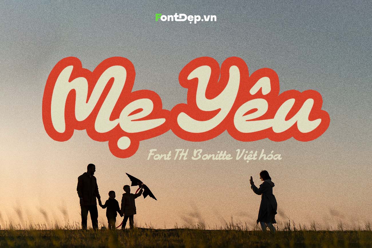 Font script retro TH Bonitte Việt h&oacute;a
