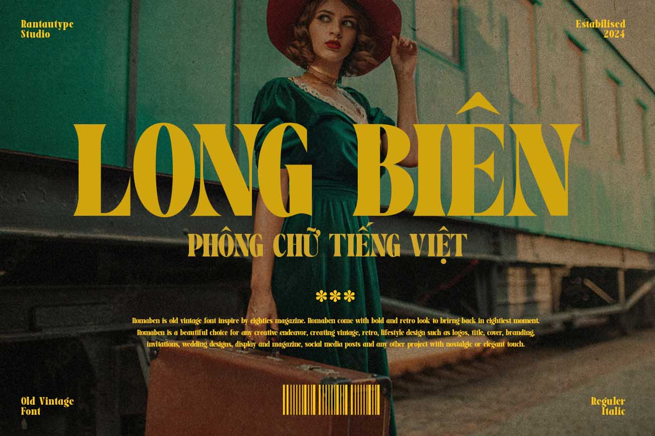 Font Việt h&oacute;a TH Romaben mang phong c&aacute;ch Vintage cổ điển