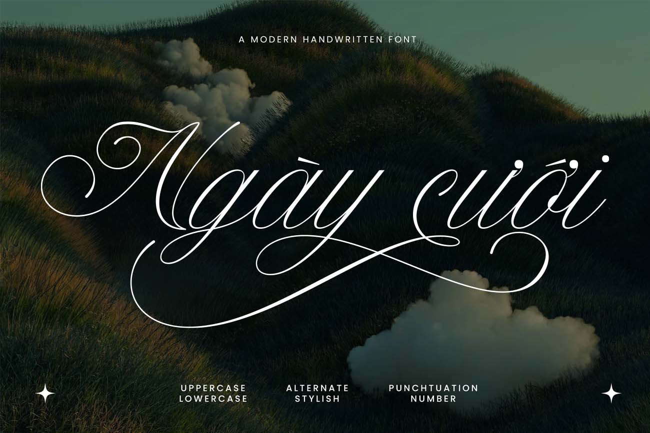 Font Calligraphy cho m&ugrave;a cưới TH Berseka Việt h&oacute;a