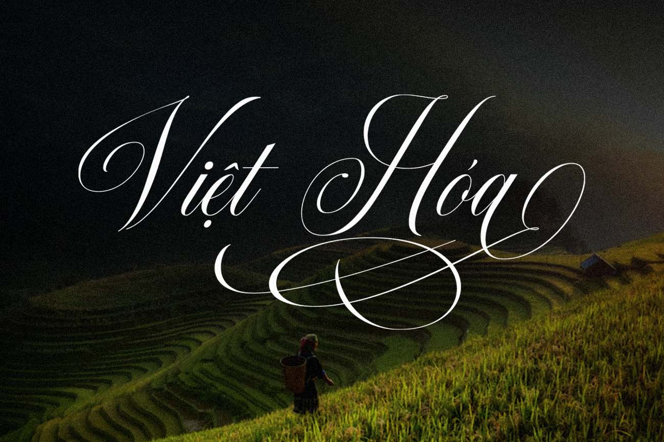 Font chữ Việt h&oacute;a cho ng&agrave;y cưới TH Quadrien Script