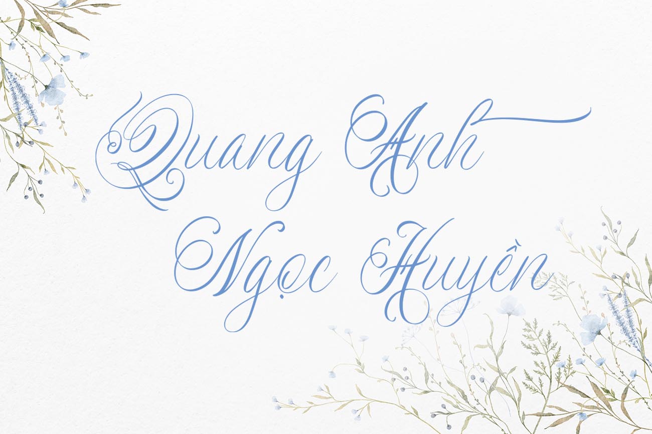 Font chữ đ&aacute;m cưới TH Newly Bridal Việt h&oacute;a cho m&ugrave;a y&ecirc;u thương