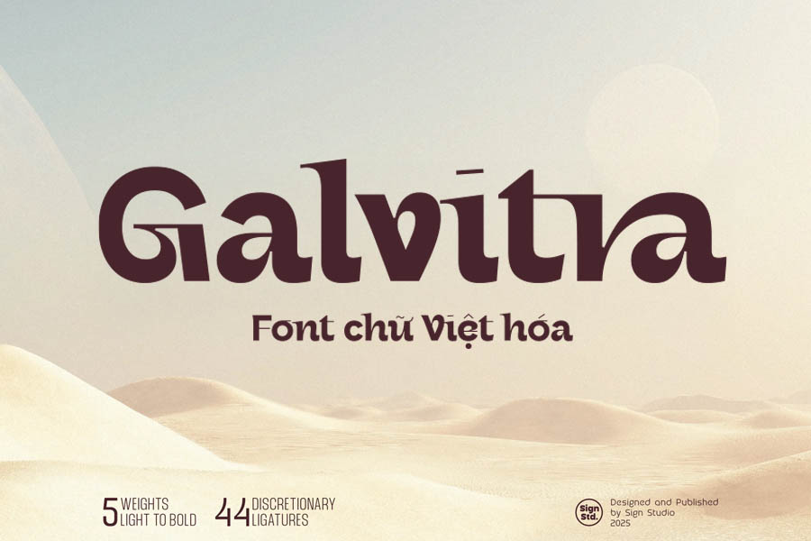 TH Galvitra Việt Hóa - Phông chữ display hiện đại đẹp cho thiết kế