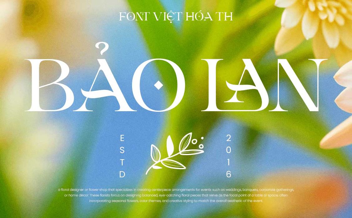 TH Luxury 8 - Phông chữ tiếng Việt sang trọng Sans Serif