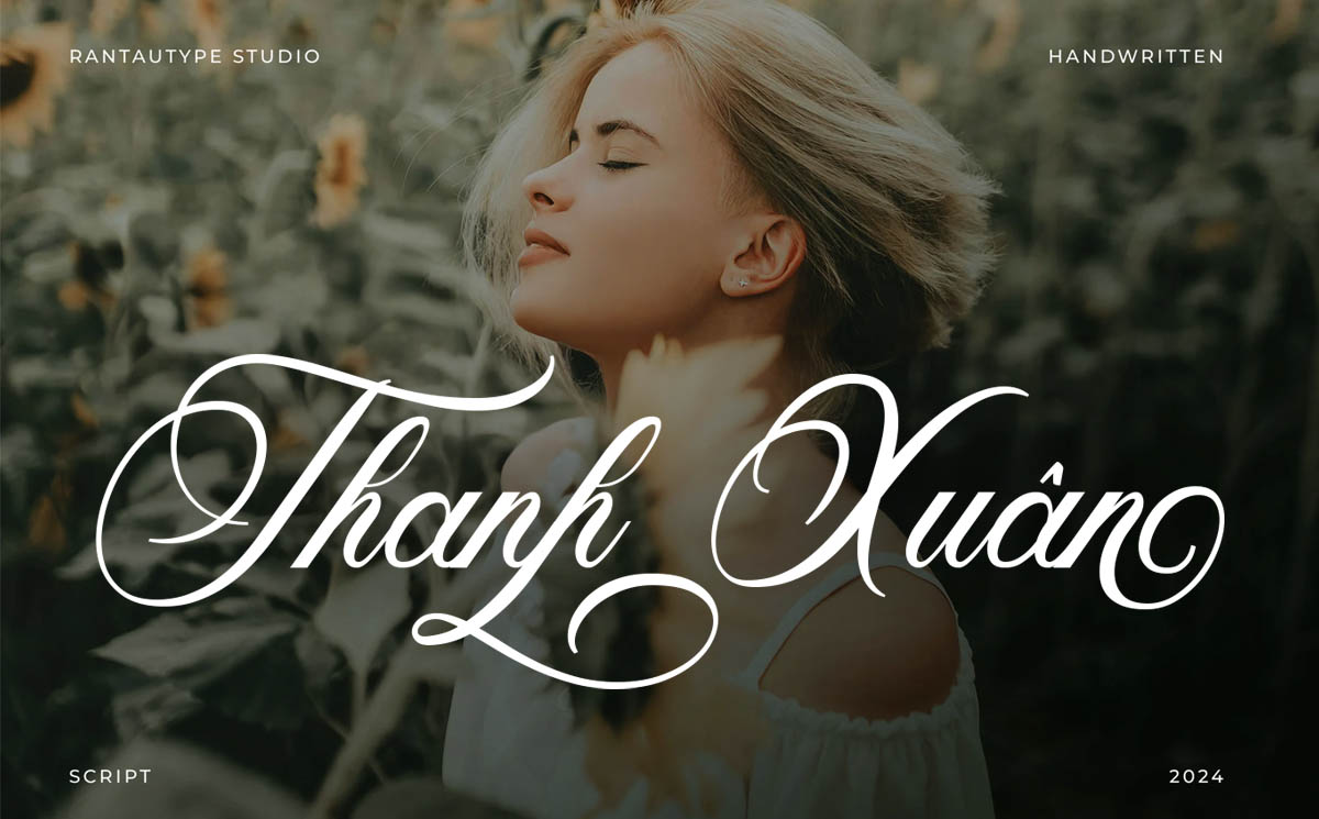 Font chữ viết tay mềm mại, uốn lượn Việt hóa - TH Viết tay 2