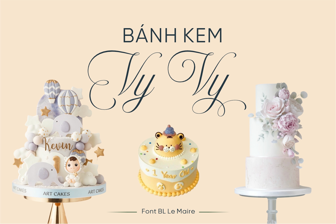 Font Chữ Đám Cưới Sang Trọng & Lãng Mạn Le Maire Việt Hóa